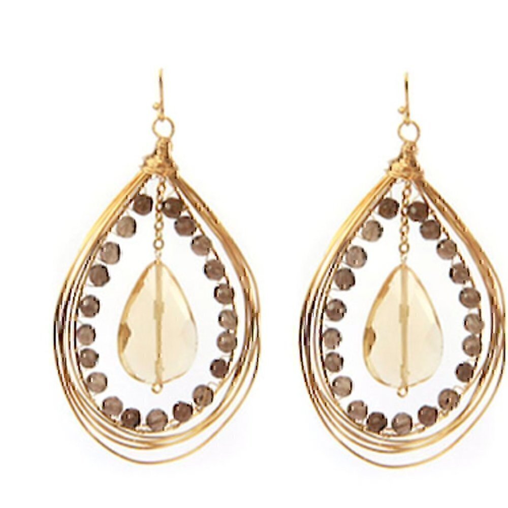 New -‎ Gold Topaz Hoop Earrings